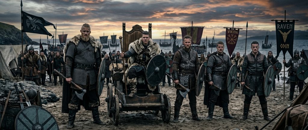 les fils de Ragnar Lothbrok chefs vikings de la Grande Armée païenne