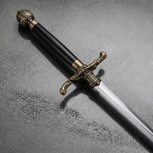 Épée inspirée de l’Aiguille d’Arya Stark, avec support Loup