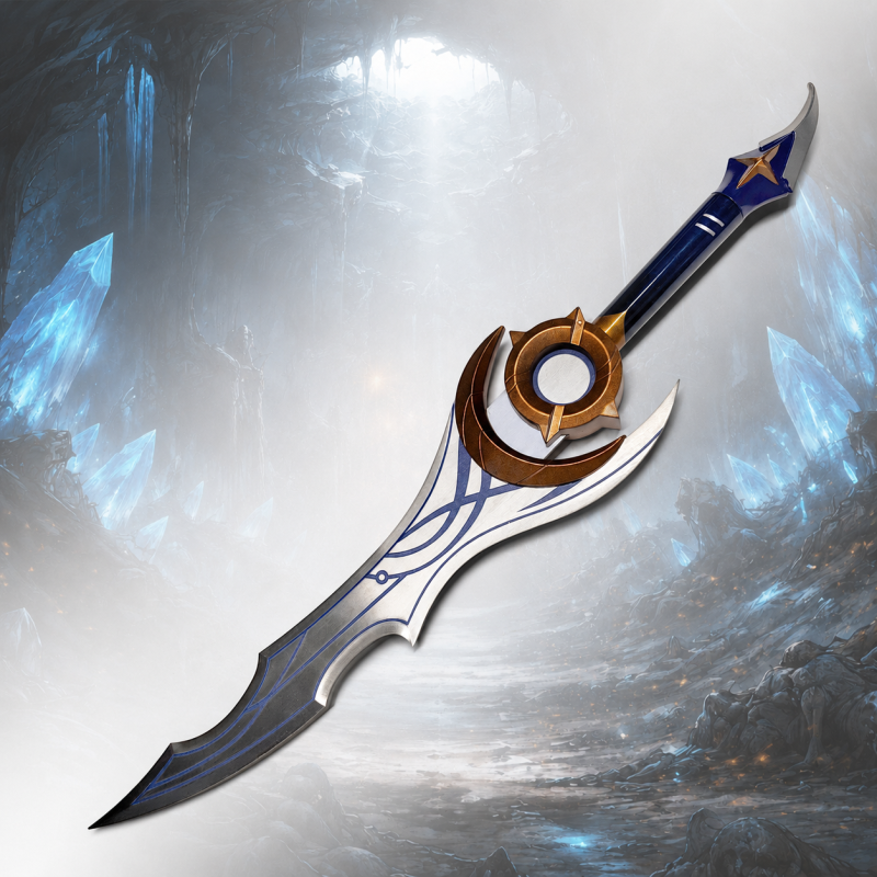 Épée inspirée de la Lame Nocturne Moon Shadow Argentée (Solo Leveling) — vue 3