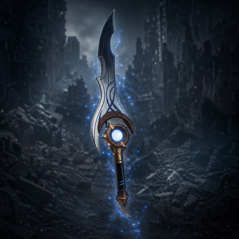 Épée inspirée de la Lame Nocturne Moon Shadow Argentée (Solo Leveling) — vue 4