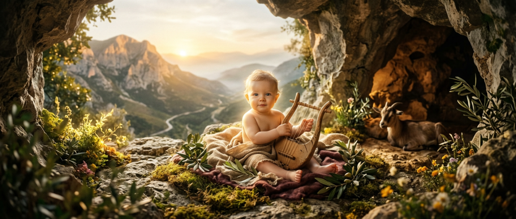 naissance Hermès bébé prodige grotte Cyllène mythologie