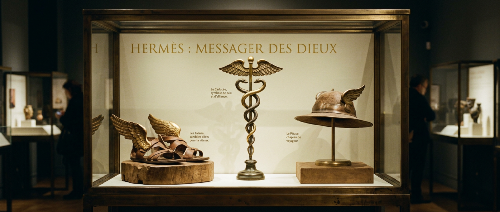 caducée Hermès sandales ailées symboles dieu grec messager