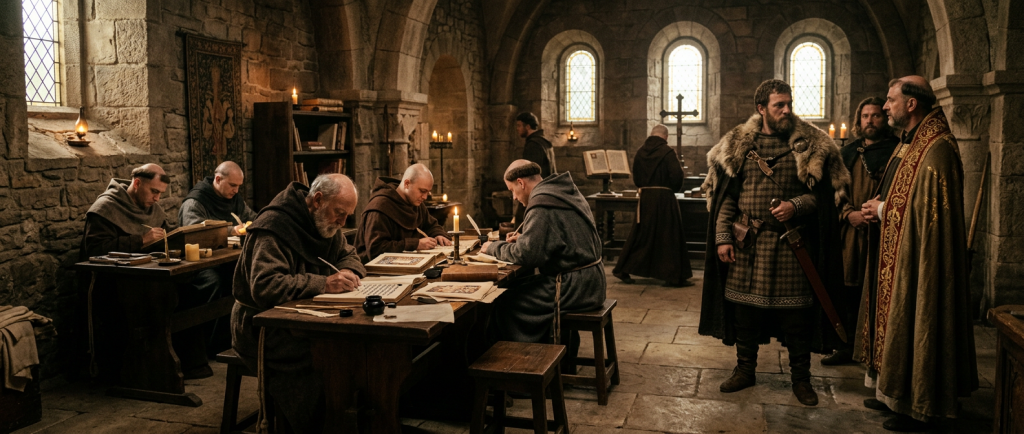 haut moyen age scène mérovingienne carolingienne période transition