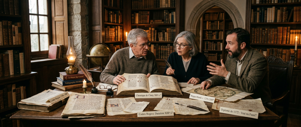 historien médiéviste manuscrits débats datation période moyen age