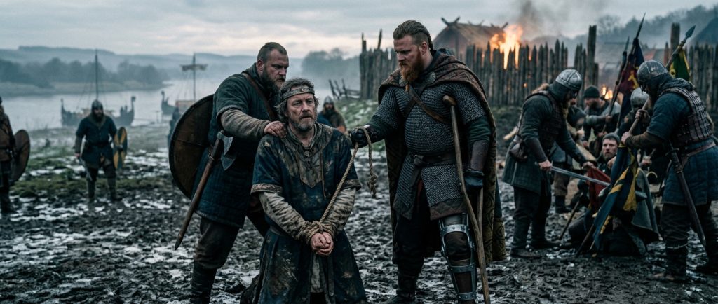 roi Ælla de Northumbrie capturé par les vikings d'Ivar