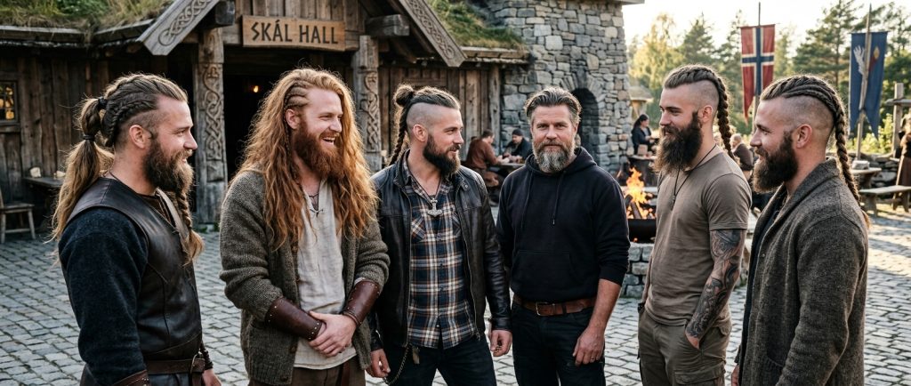 différentes coupes vikings modernes sur plusieurs hommes