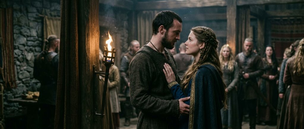 Judith et Athelstan couple interdit série Vikings moine et princesse
