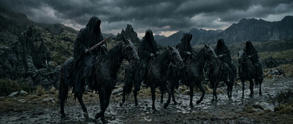 cavaliers noirs Nazgul dans l'adaptation cinématographique du Seigneur des Anneaux
