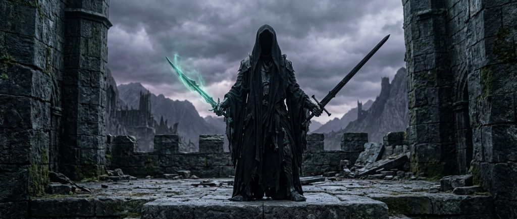 Nazgul armé d'une épée noire et lame de Morgul