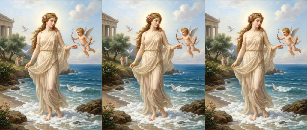 Aphrodite déesse grecque de l'amour et de la beauté antique