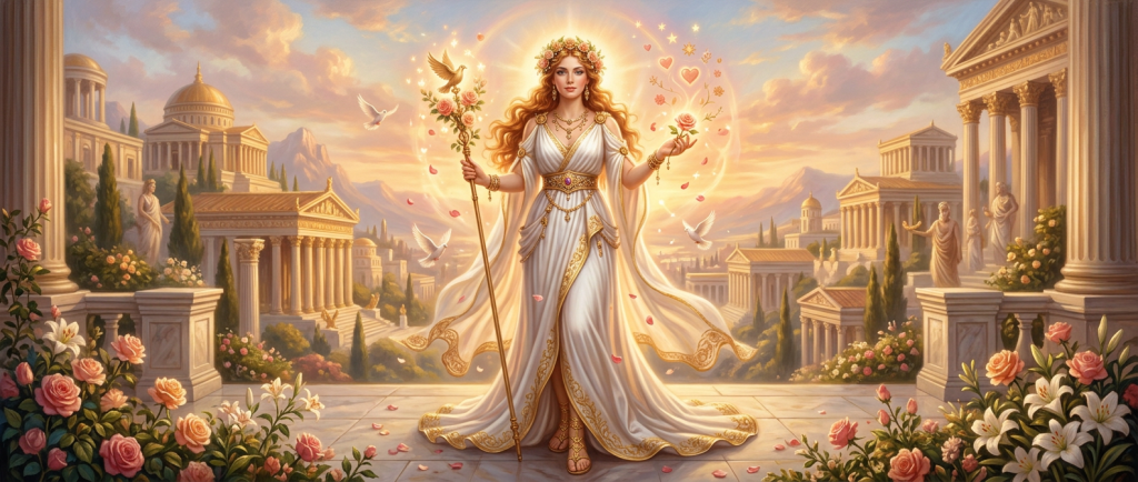 Aphrodite déesse antique pouvoir amour beauté Olympe