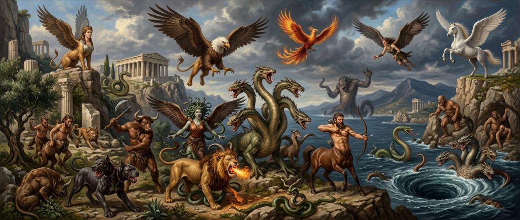 bestiaire mythologique grec monstres antiques diversité
