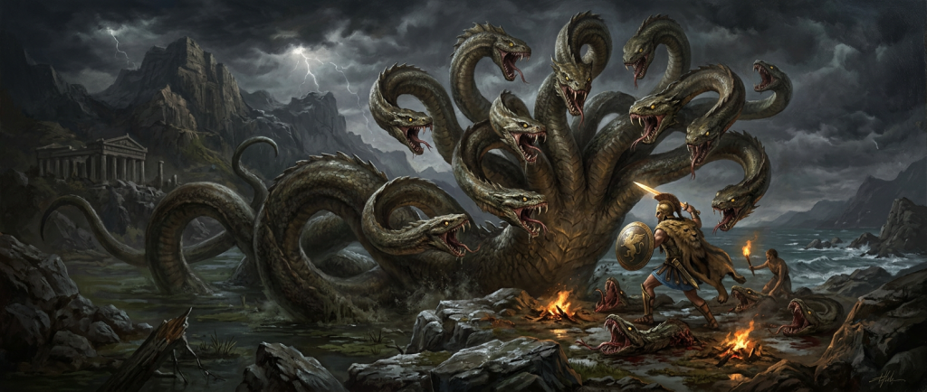 créatures serpentines hydre python dragon mythologie grecque