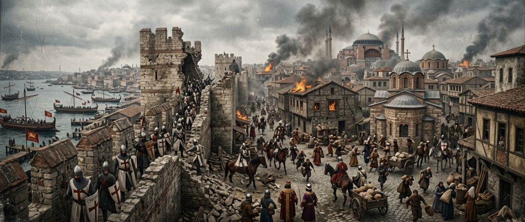 sac de Constantinople 1204 par les croisés de la quatrième croisade