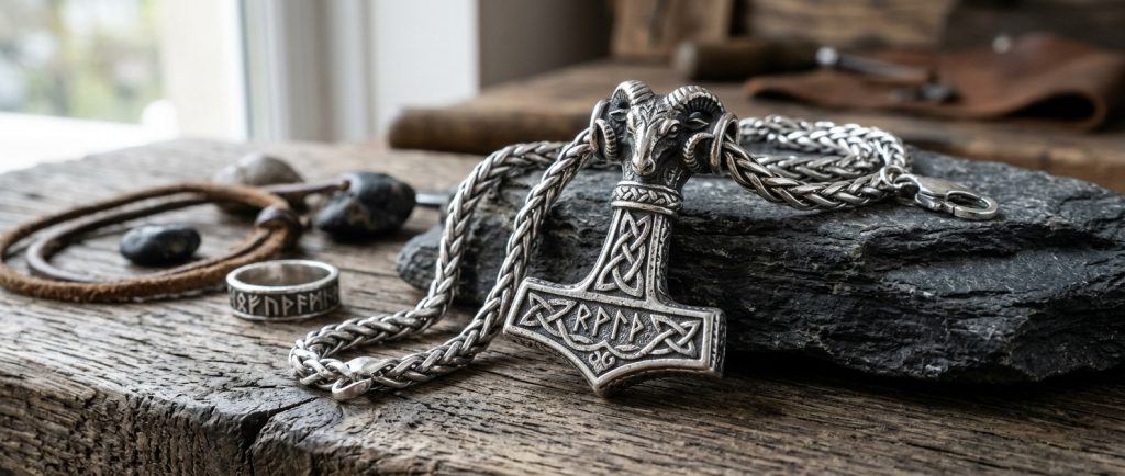 Mjöllnir marteau de Thor pendentif viking en argent