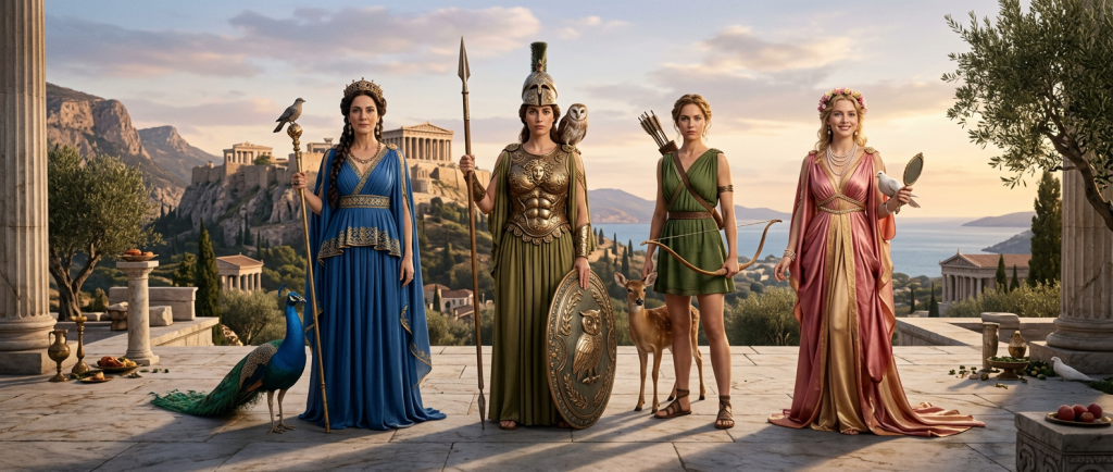 déesses grecques Héra Athéna Artémis Aphrodite mythologie