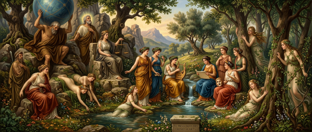divinités secondaires mythologie grecque nymphes muses titans