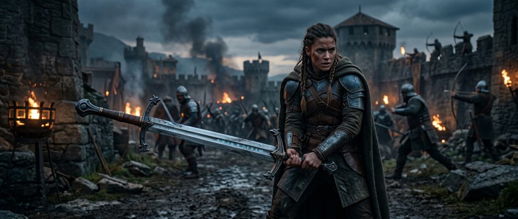 épée bâtarde dans films jeux vidéo fantasy moderne