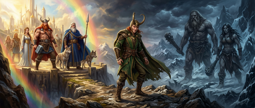 Loki dieu farceur nordique entre les Ases et les géants dans la mythologie