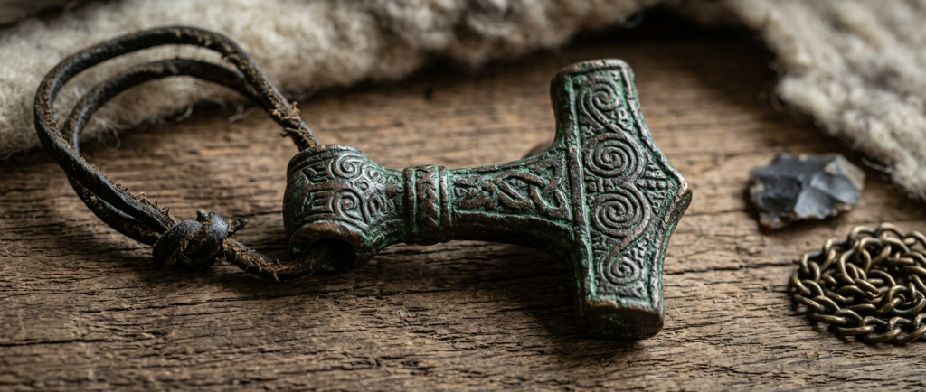 pendentif Mjöllnir marteau de Thor amulette viking archéologique