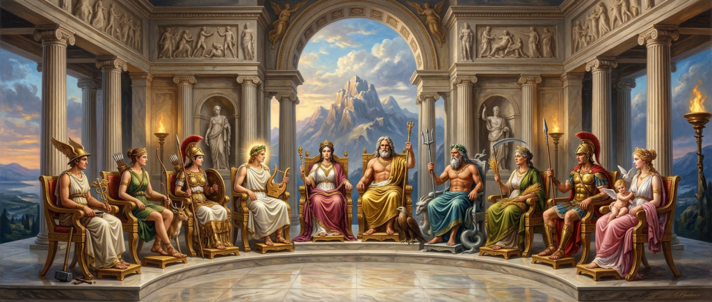 panthéon dieux grecs olympiens mythologie antique