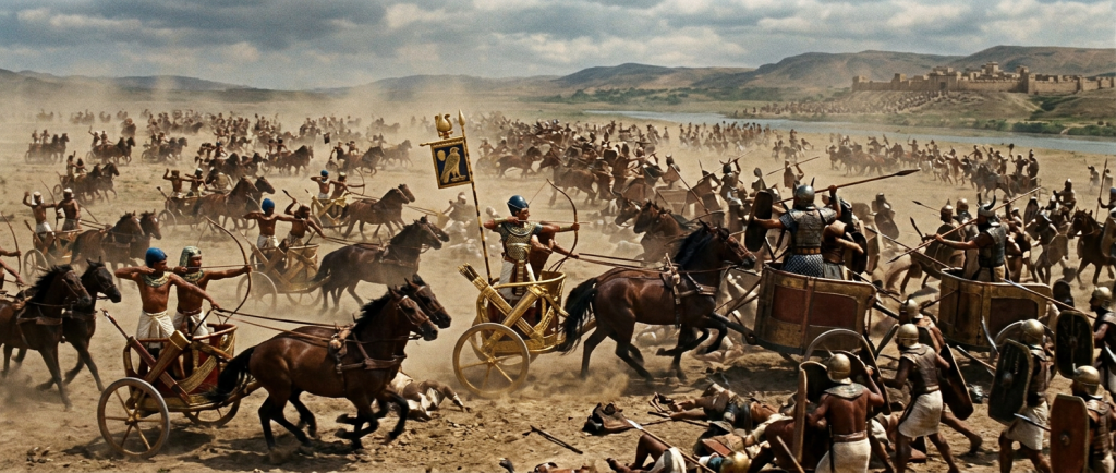 bataille de Qadesh chars égyptiens contre hittites antique